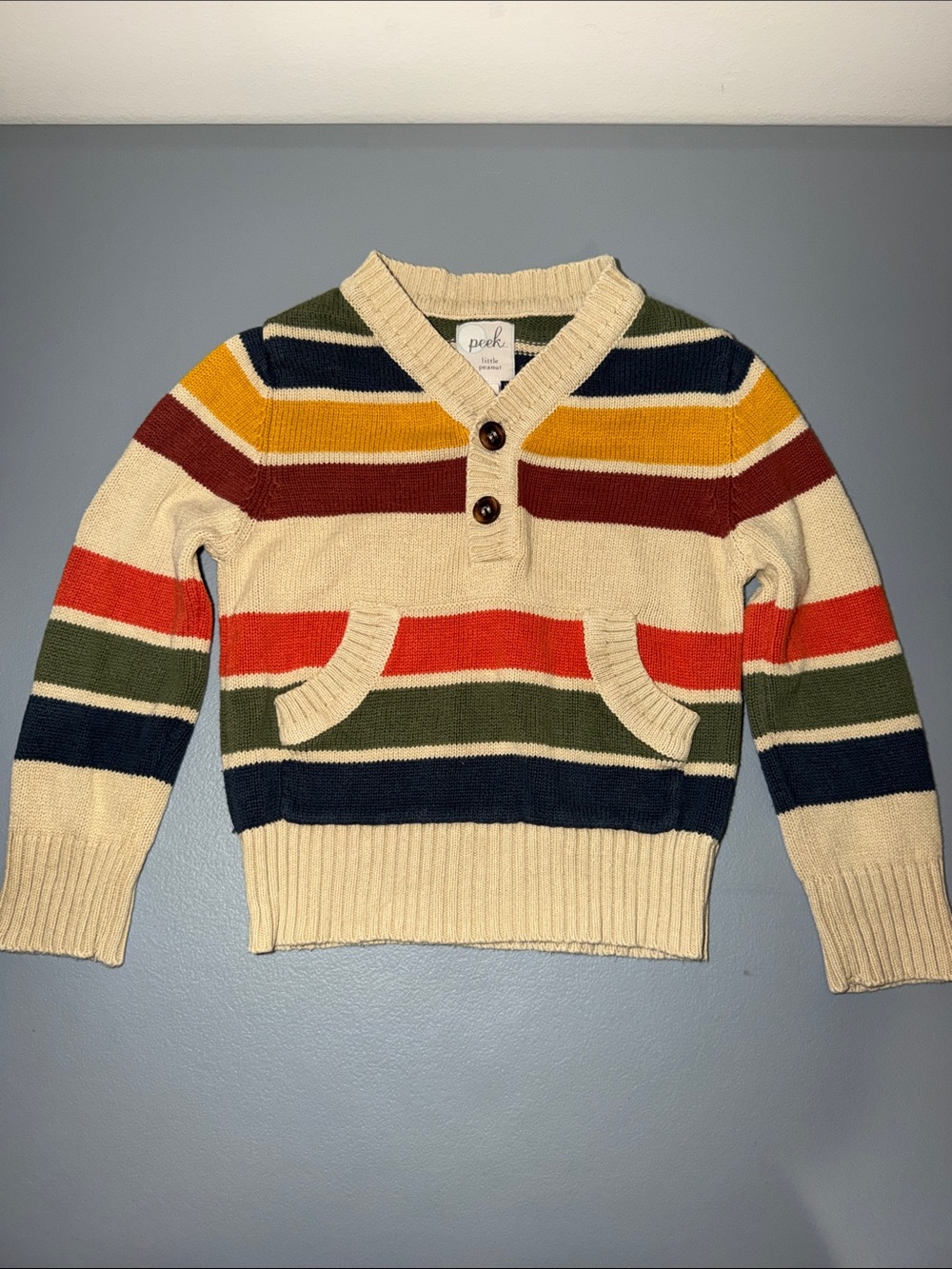 Peek Kids (Peek Aren't You Curious)."Little Peanut" Multi-Color Striped Sweater